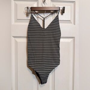 Cotton On Black and White T-Back One Piece Swimming Suit